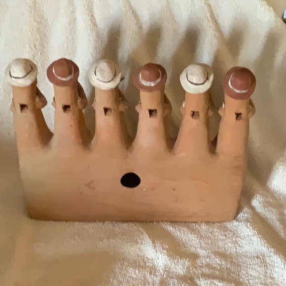 Vintage Peruvian folk art  terra-cotta Clay band of musicians figurine - Picture 2 of 8